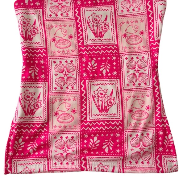 Y2K Pink Floral Strapless Tube Top Size S NWT Forever 21 Cute Summer Top - Picture 2 of 4